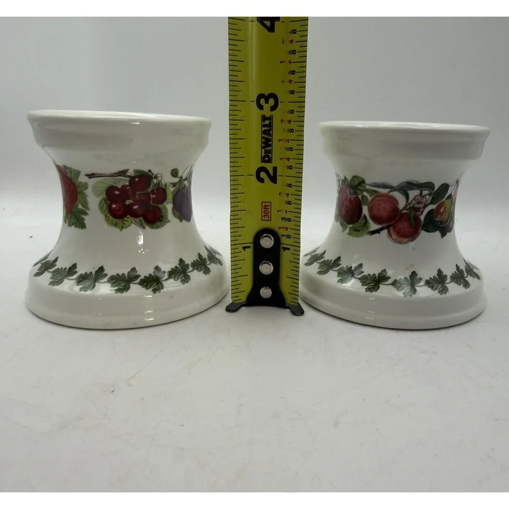 Pair Vintage Portmeirion Pomona Ceramic Candle Holders 3